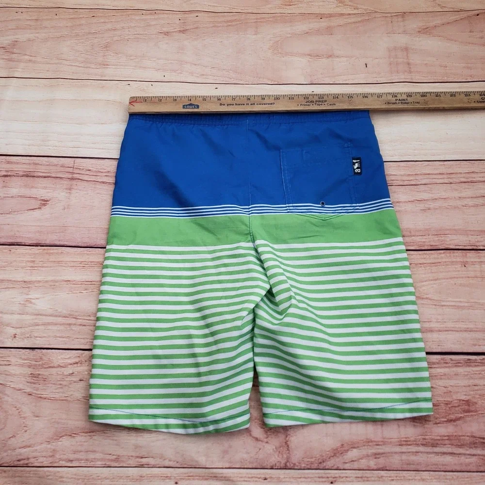 Abercrombie Fitch Kids Swim Shorts Boys 15 16 Striped Board Trunks Mesh‎ Lined